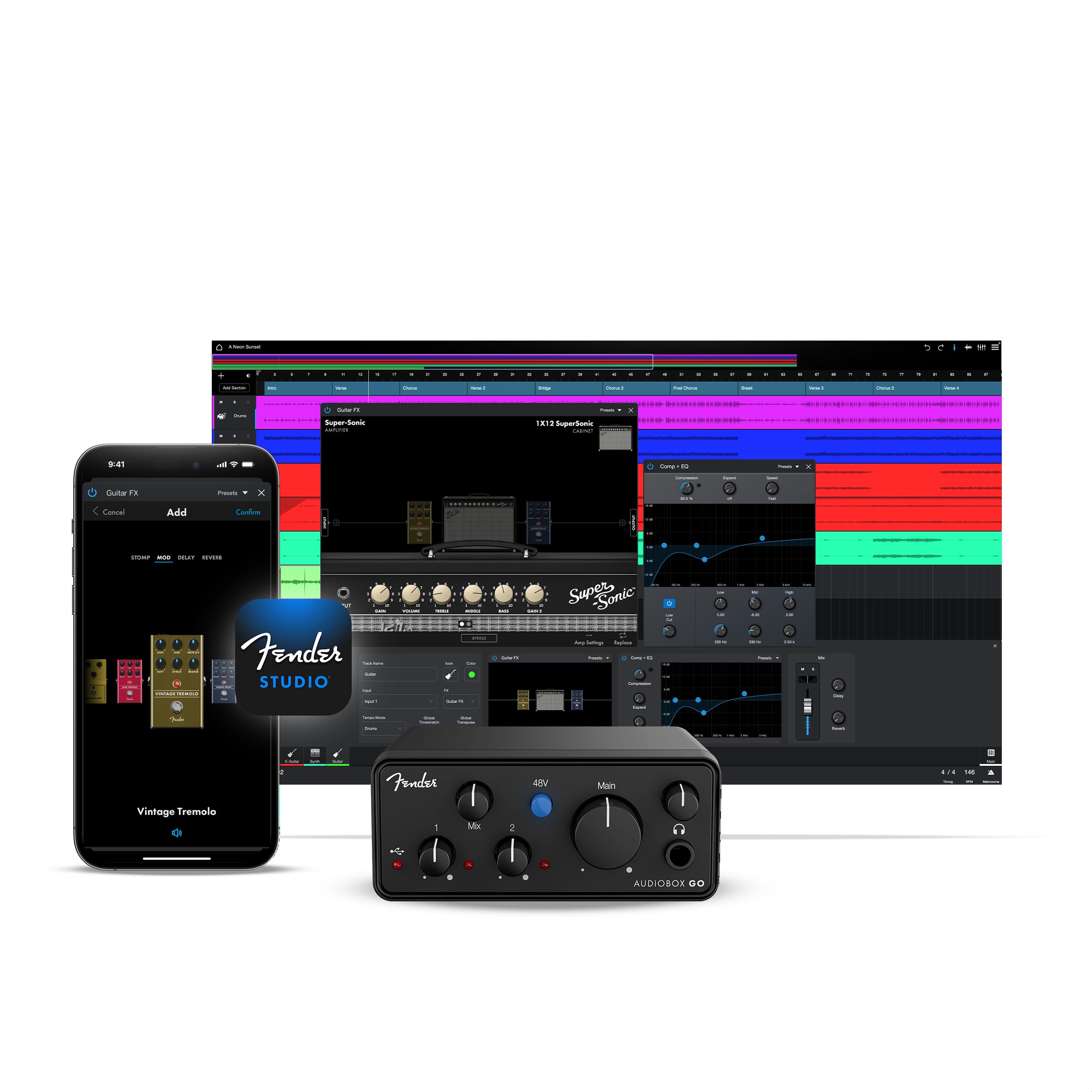 Amazon.com: Fender AudioBox GO USB Audio Interface, for Guitarist